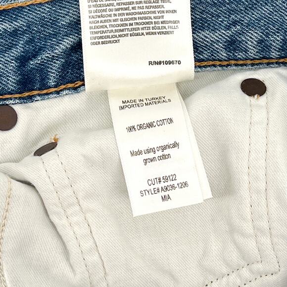 AGOLDE NWT Mia Mid Rise Straight Jeans Women’s Size 30 Distressed Blue Denim - Picture 6 of 7